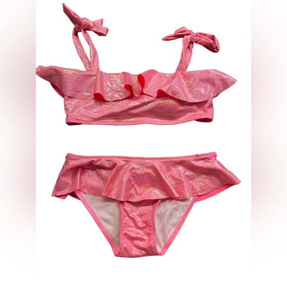 natust Other - NATUST Girls Two Piece Bikini Swimsuit Set Ruffle accents Swimwear size 9/10 NWT